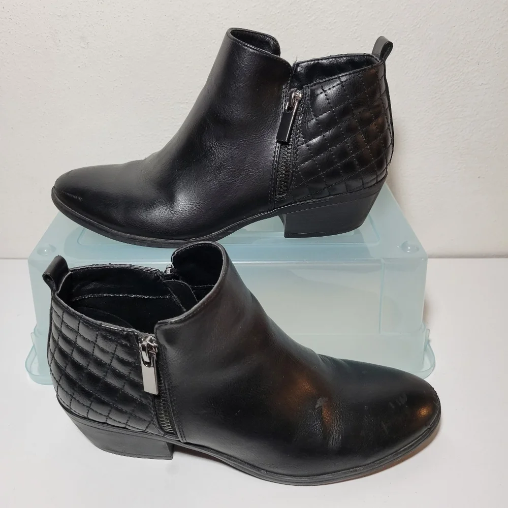 Womens Xappeal Stewie Black zip up low heel Ankle boots size 7.5